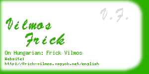 vilmos frick business card